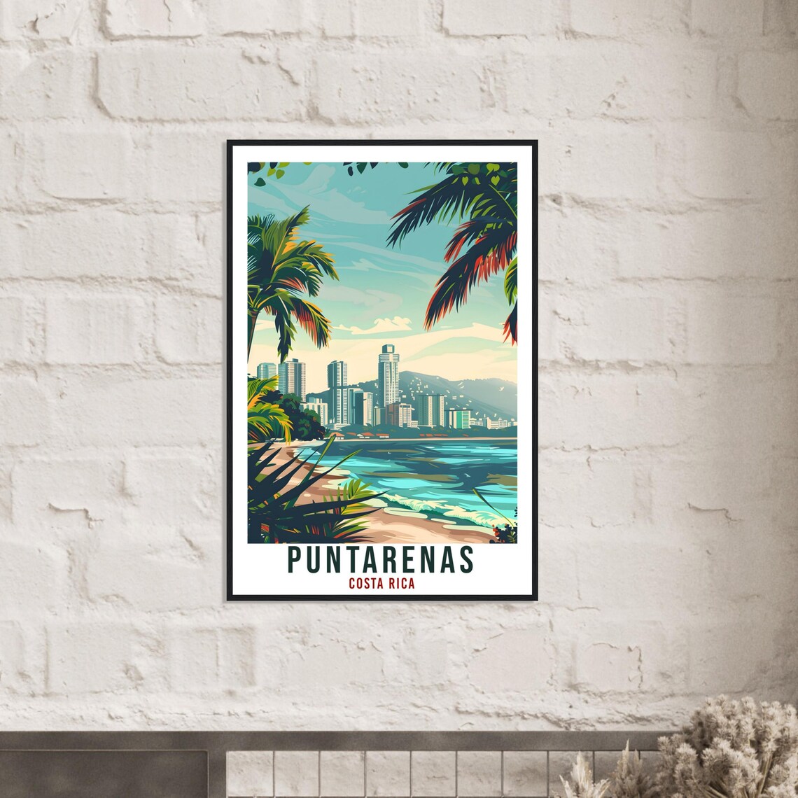 Puntarenas Costa Rica Beach City Skyline Vintage Travel Poster - Image 2