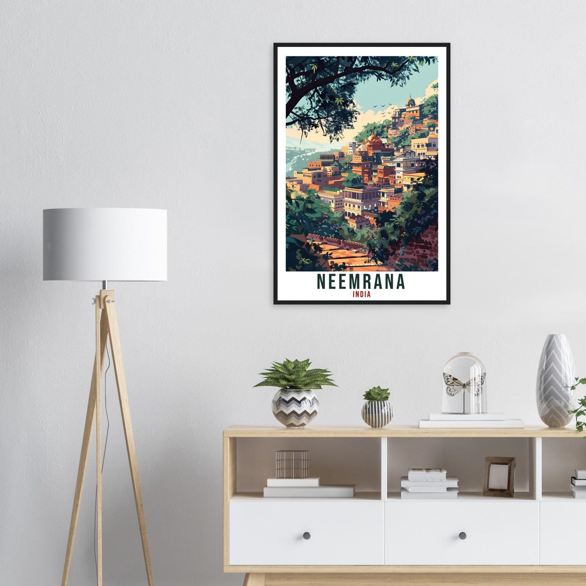 Neemrana Travel Print India Home Decoration Wall Art Gift Wall Hanging Art Lover Indian Artwork India Neemrana Travel Poster Cityscape Print - Image 3