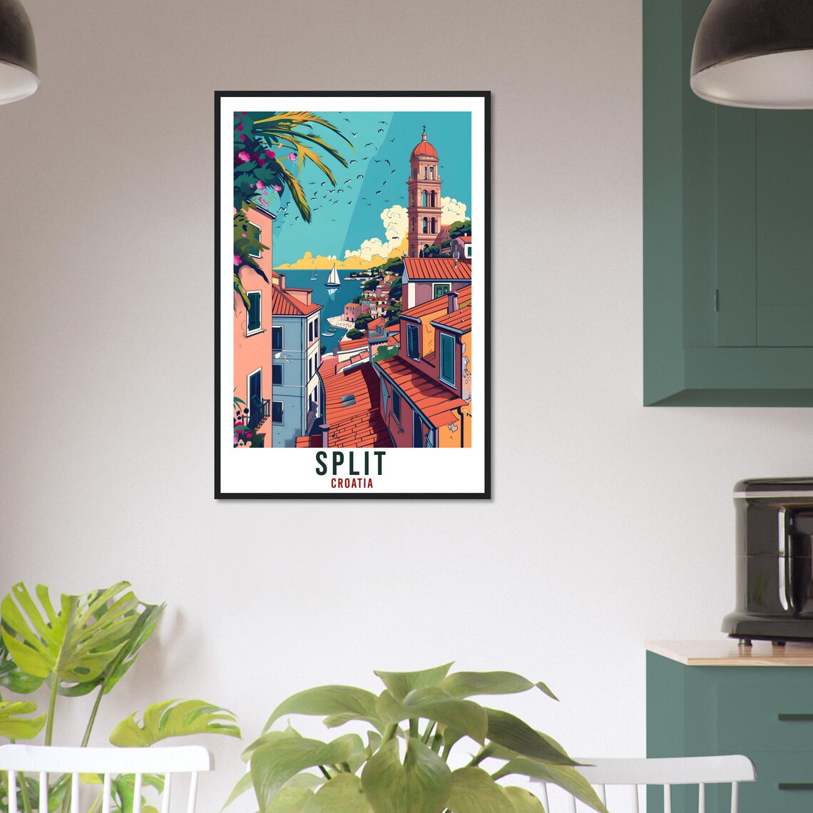 Split Croatia Vintage Travel Poster Old Town Street Seaside View - Image 3