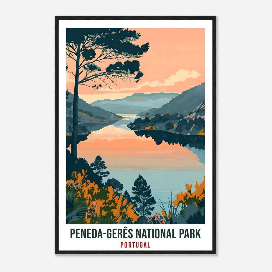 Peneda Geres National Park Portugal River Valley Sunset Poster - Image 4