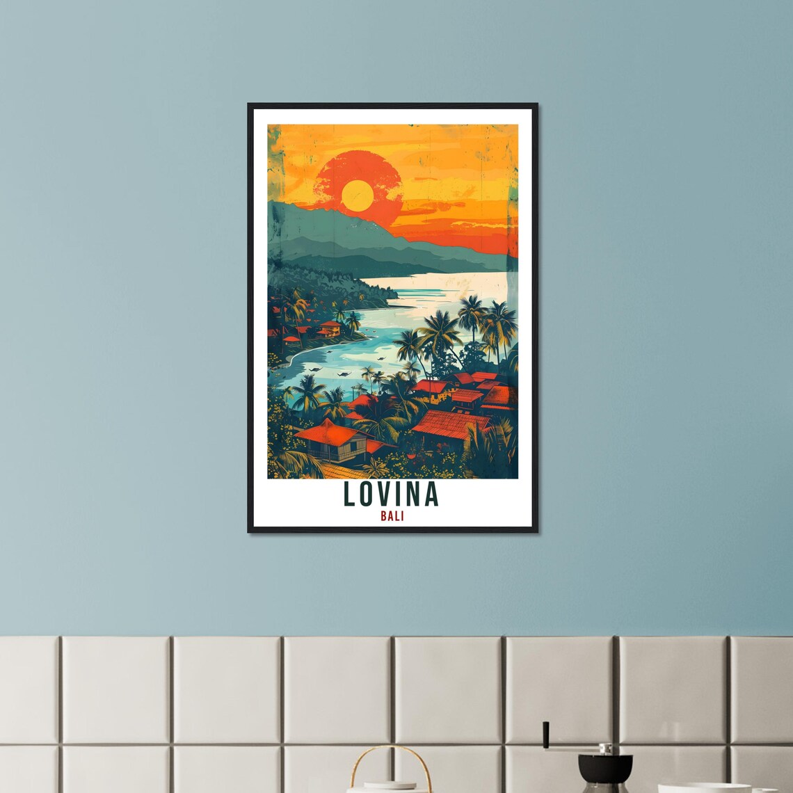 Lovina Bali Travel Print Bali Wall Art Wall Hanging Home Dcor Lovina Gift Landmark Artwork Travel Art Indonesia Lovina Travel Poster - Image 2