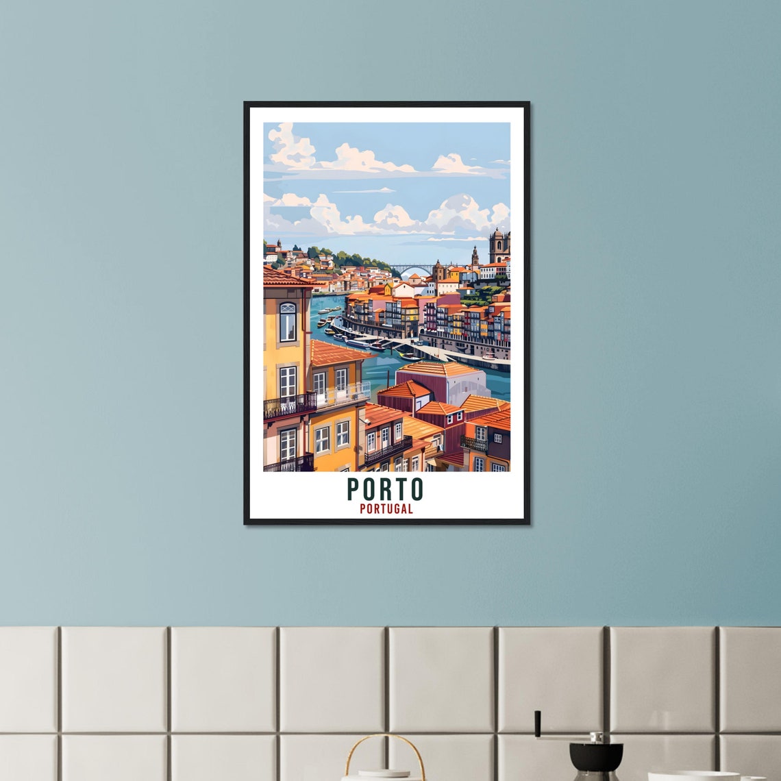 Porto Travel Print Home Decoration Wall Art Gift Porto Wall Hanging Art Lover Portugal Artwork Porto Portugal Travel Poster Holiday Print - Image 3