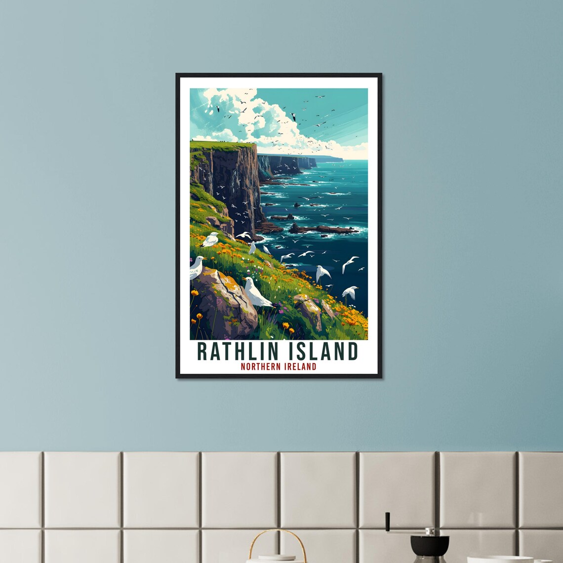 Rathlin Island Travel Poster, Northern Ireland Wall Art - Image 3