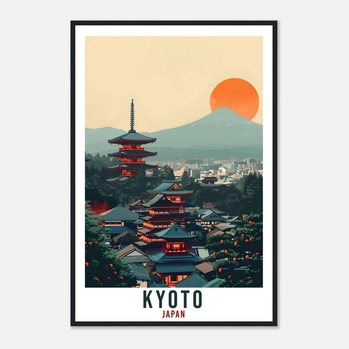 Kyoto Travel Print Japan Home Decoration Kyoto Wall Art Gift Wall Hanging Art Lover Japanese Artwork Japan Kyoto City Travel Poster Print - Image 4