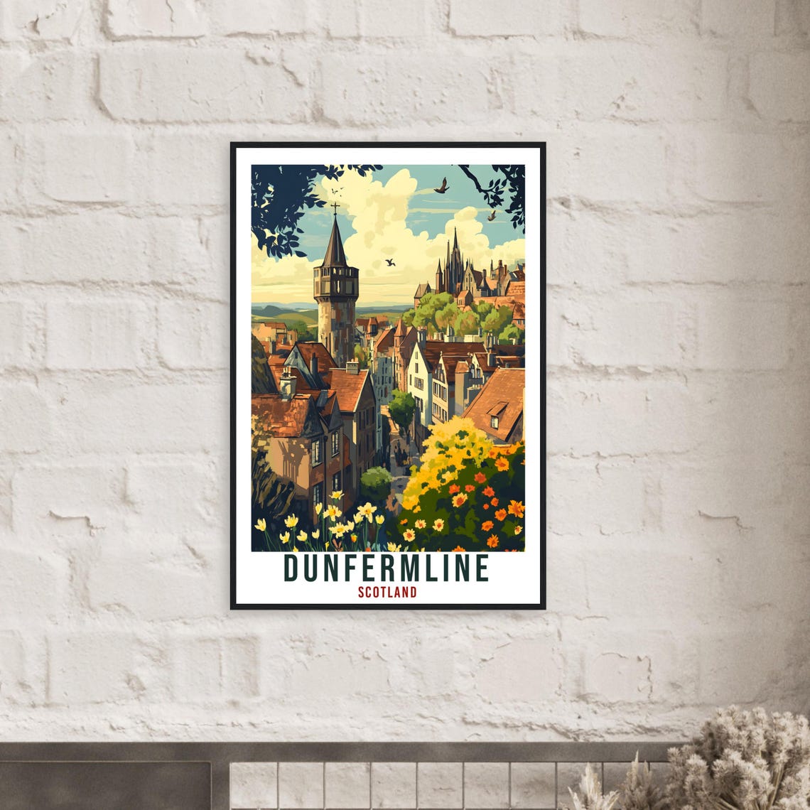 Dunfermline Scotland Vintage Old Town Travel Timeless Poster - Image 2