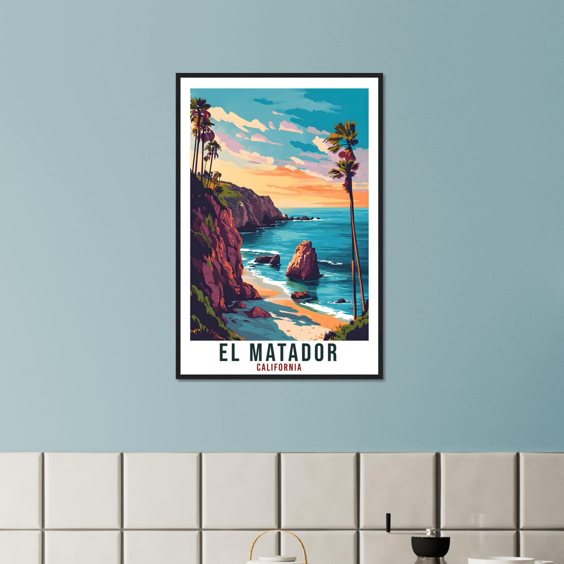 El Matador Travel Print California Home Decoration Usa City Wall Art Gift Wall Hanging Art Lover California Artwork El Matador Travel Poster - Image 2