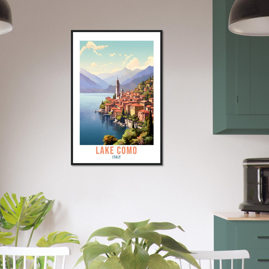 Lake Como Italy Serene Lakeside Village Alpine Church Poster - Image 4