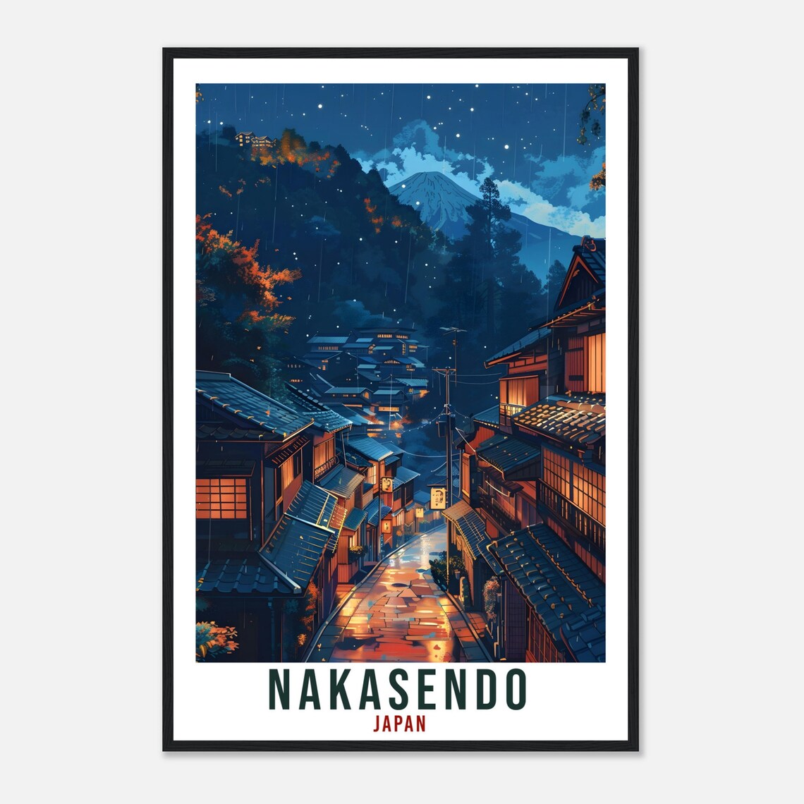 Nakasendo Travel Print Japan Home Decoration Wall Art Gift Wall Hanging Art Lover Japanese Artwork Japan Nakasendo Travel Poster Cityscape - Image 4
