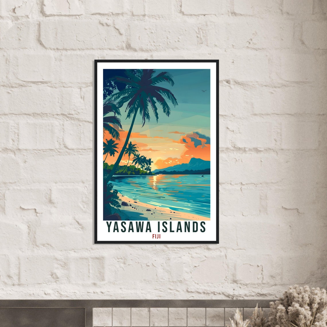 Yasawa Islands Fiji Travel Print Fiji Wall Art Wall Hanging Home Dcor Yasawa Gift Fiji Islands Artwork Travel Art Fijian Travel Poster - Image 3