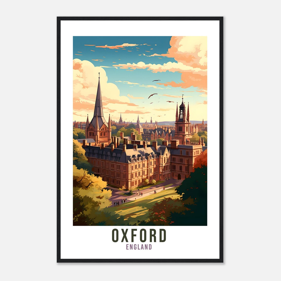 Oxford Travel Poster, Oxfordshire England Wall Art - Image 4