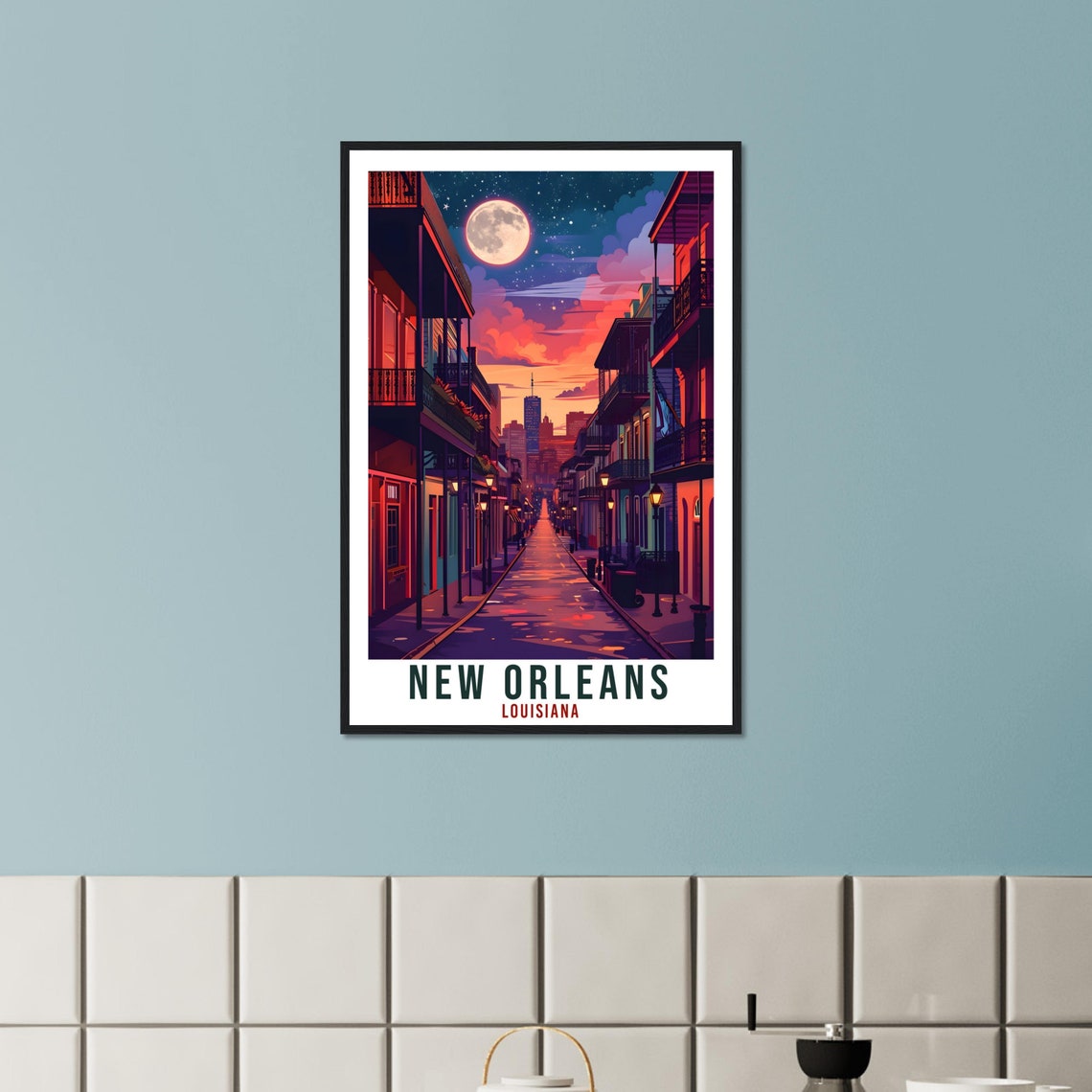 New Orleans Travel Poster Louisiana Home Decoration Usa City Wall Art Gift Wall Hanging Art Lover Louisiana Artwork New Orleans Travel Print - Image 2