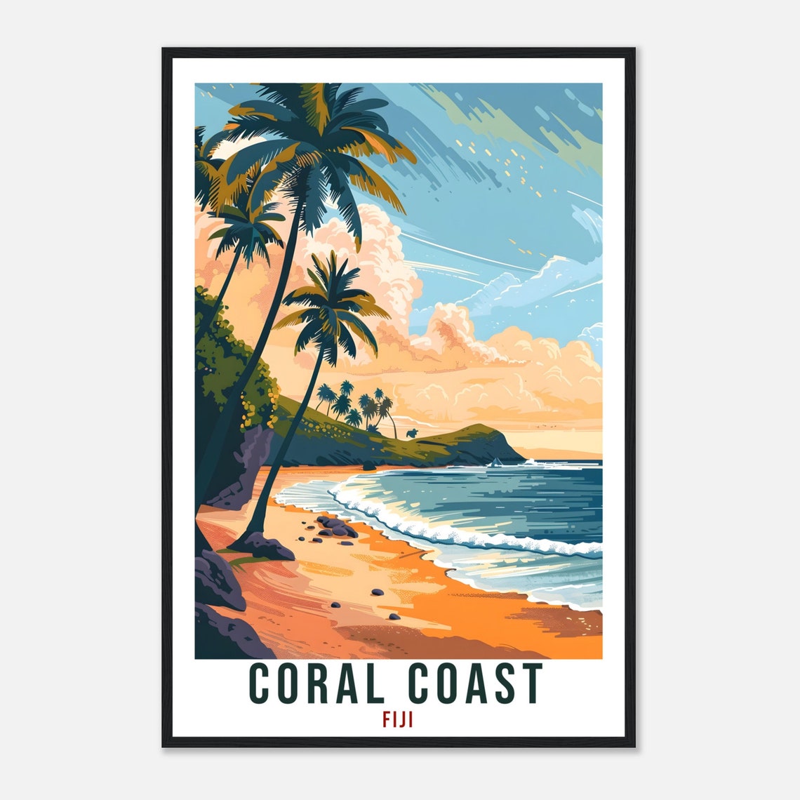 Coral Coast Fiji Travel Print Fiji Wall Art Wall Hanging Home Dcor Coral Coast Gift Fiji Islands Artwork Travel Art Fijian Travel Poster - Image 4