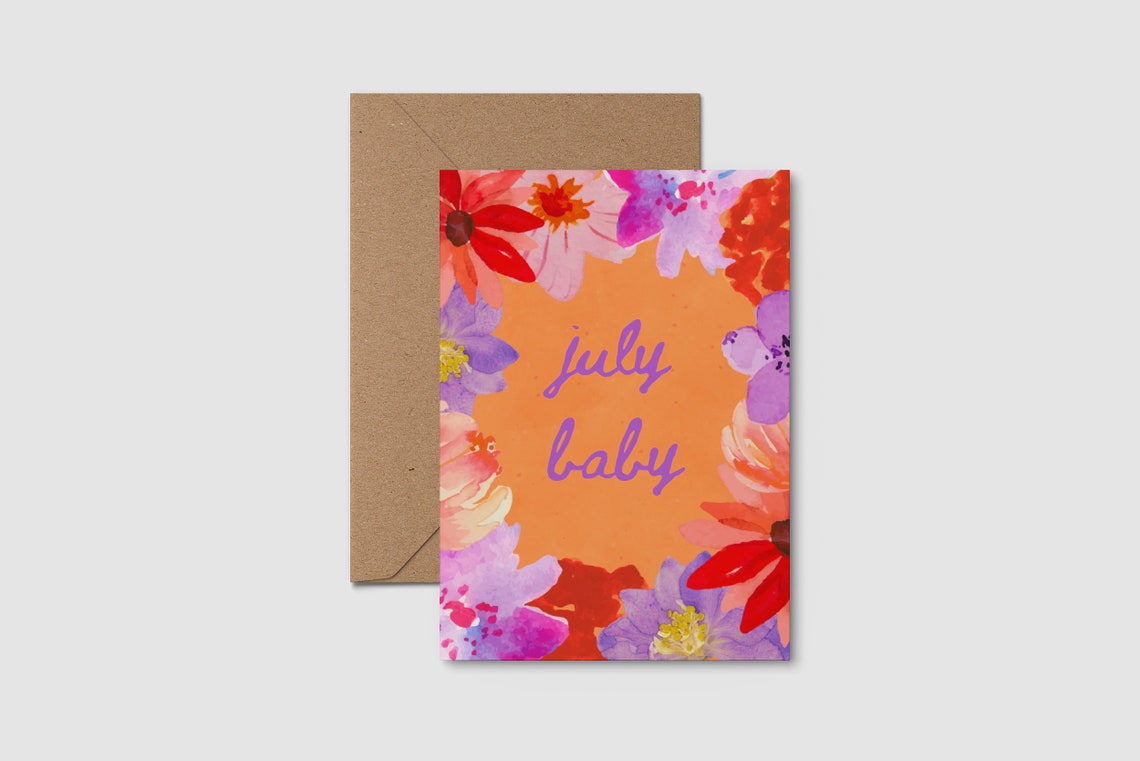 July Baby Birthday Card July Birthday Card Cancer And Leo Birthday Card Blank Inside Birthday Card Fun Trendy Birthday Card - Image 2