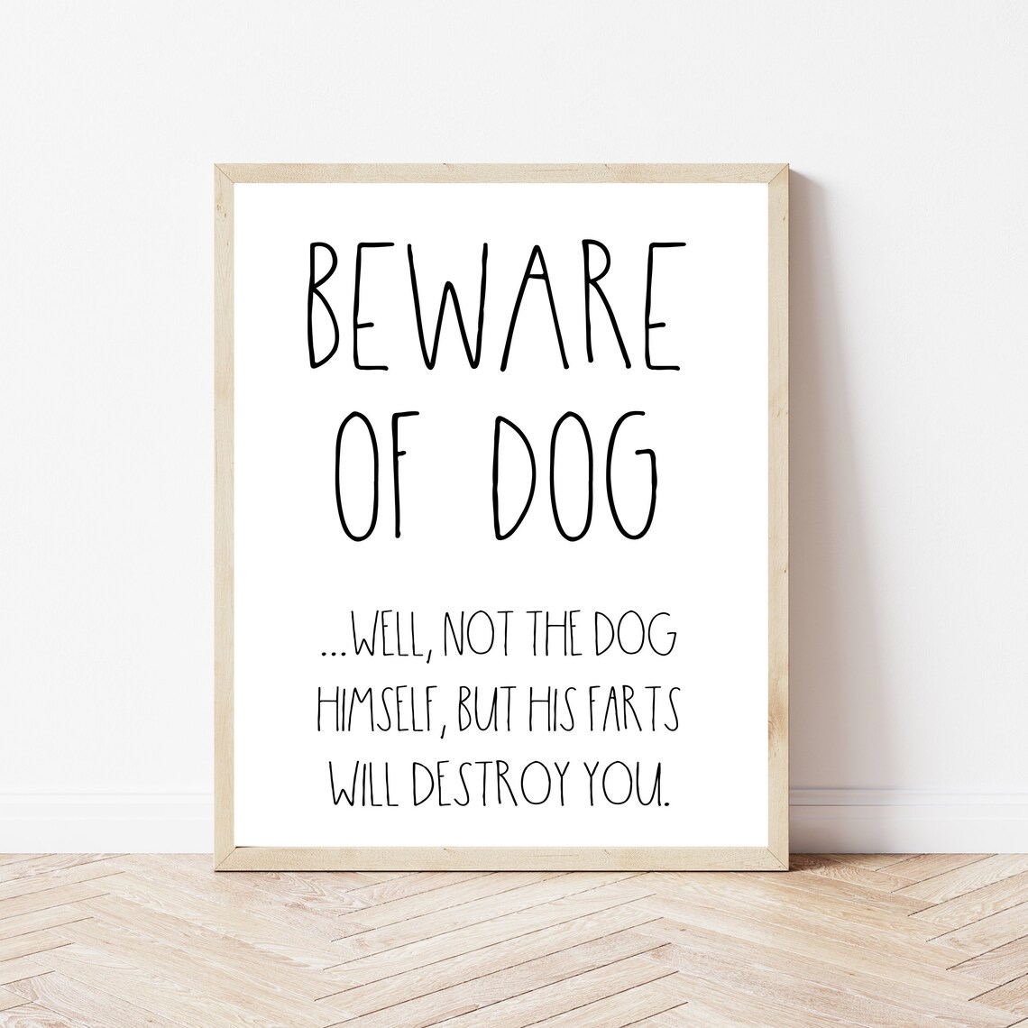 Welcome Sign Dog Funny Kitchen Art Print
