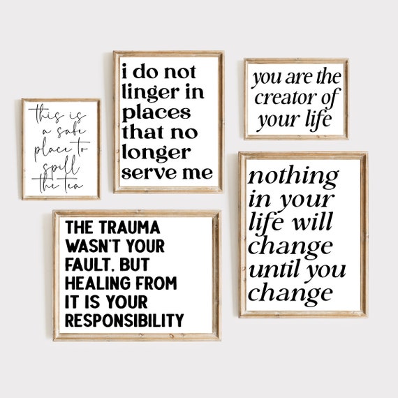 Inspirational Quotes Wall Art Therapy Office Decor Bundle Motivational Posters Therapist Print Set Counselor Gift Womens Signs