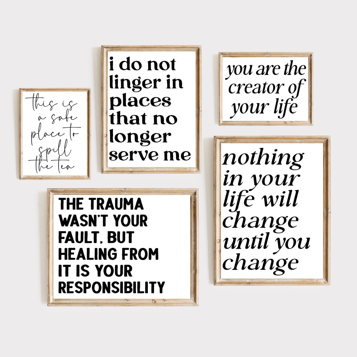 Inspirational Quotes Wall Art Therapy Office Decor Bundle Motivational Posters Therapist Print Set Counselor Gift Womens Signs