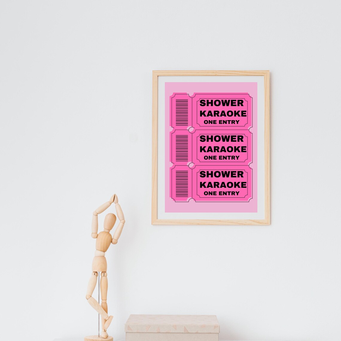 Shower Karaoke Ticket Hot Pink Bathroom Funny Singing Gift Poster - Image 6