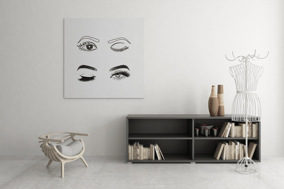 Winking Eyes Lash Line Art Beauty Salon Feminine Eye Sketch Poster - Image 7