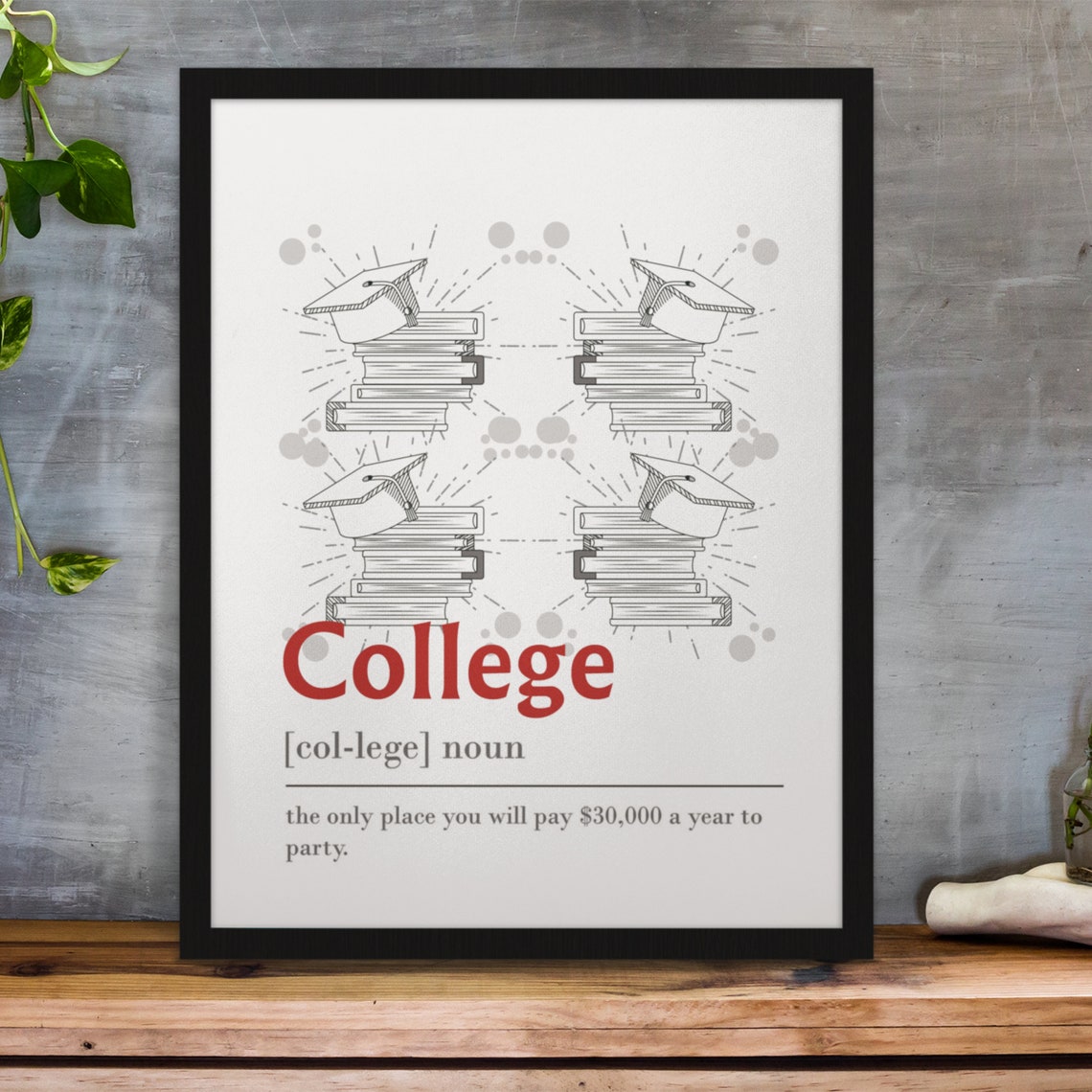 College Funny Dictionary Definition Pay to Party Quote Poster