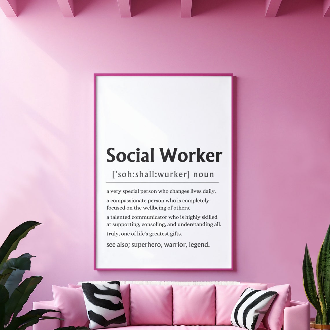 Social Worker Definition Appreciation Gift Thank You Tribute Poster - Image 2
