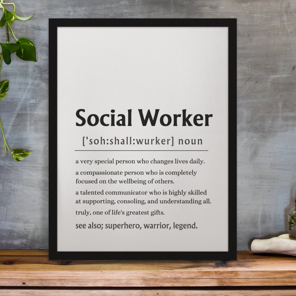 Social Worker Definition Appreciation Gift Thank You Tribute Poster - Image 8