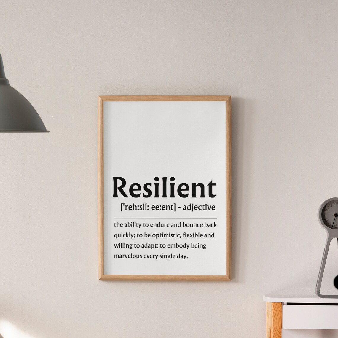 Resilient Definition Inspirational Quote Strength Wall Poster - Image 5