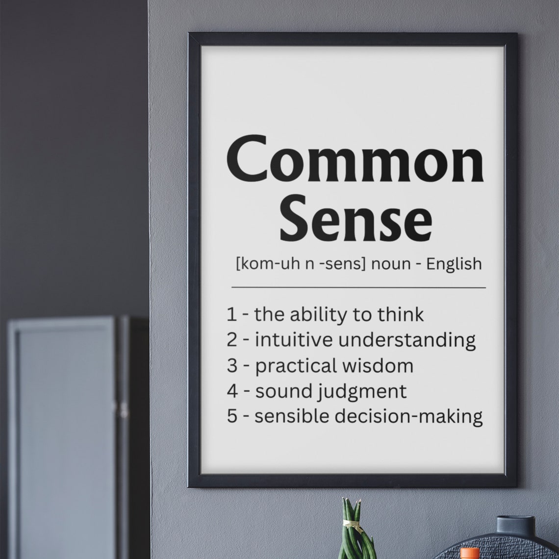 Common Sense Definition Dictionary Meaning Funny Office Poster - Image 4