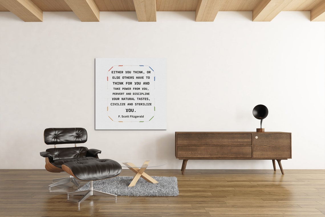 F Scott Fitzgerald Think For Yourself Power Quote Framed Poster - Image 2