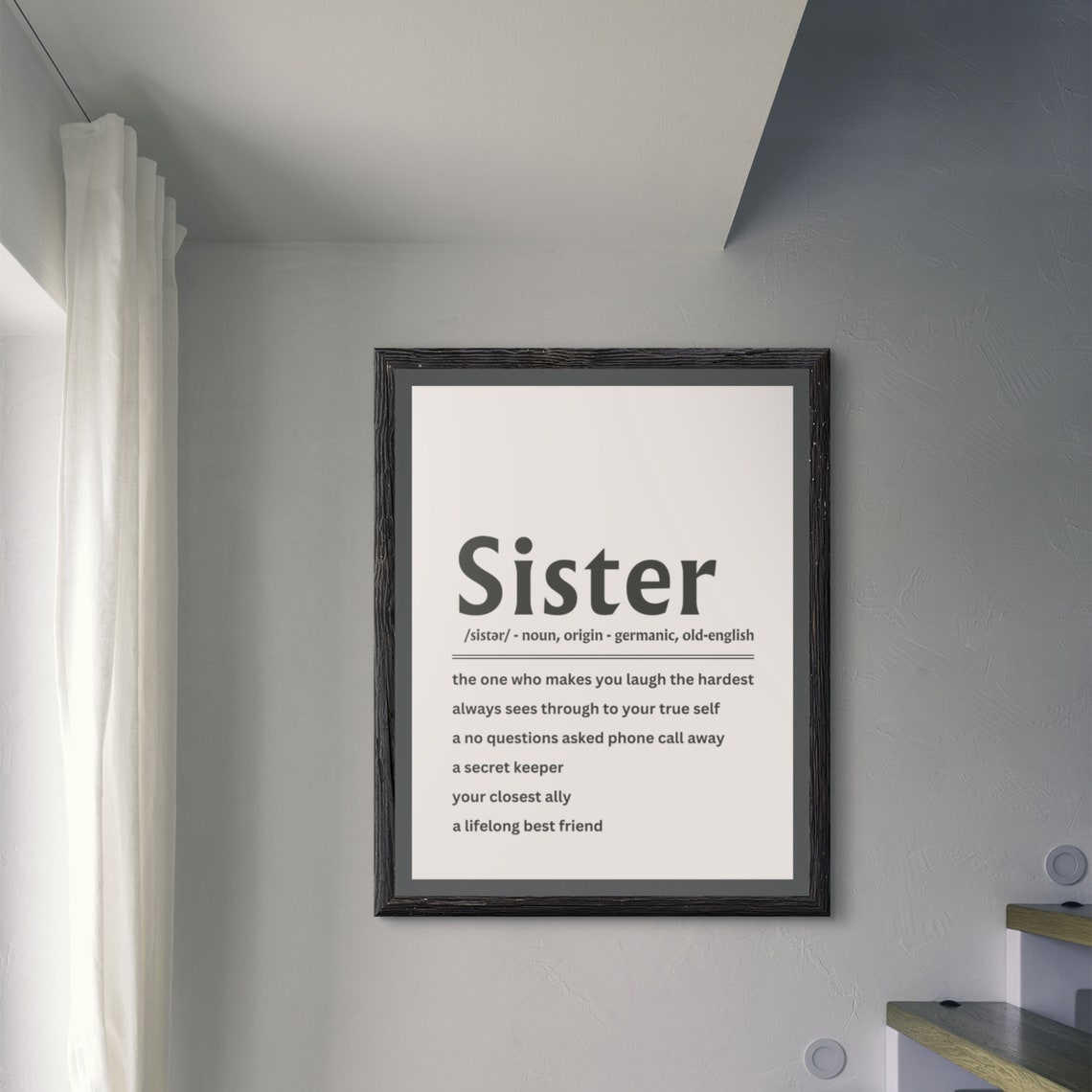 Sister Definition Dictionary Meaning Best Friend Gift Poster - Image 9