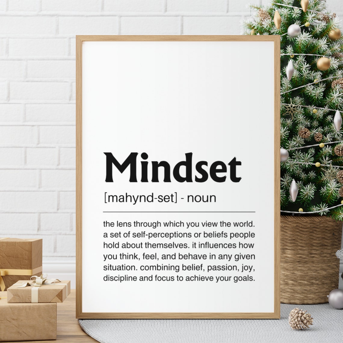 Mindset Definition Prints Mindset Bold Poster Mindset Is Everything Gift For Entrepreneur Home Gym Sign Inspirational Quotes - Image 3