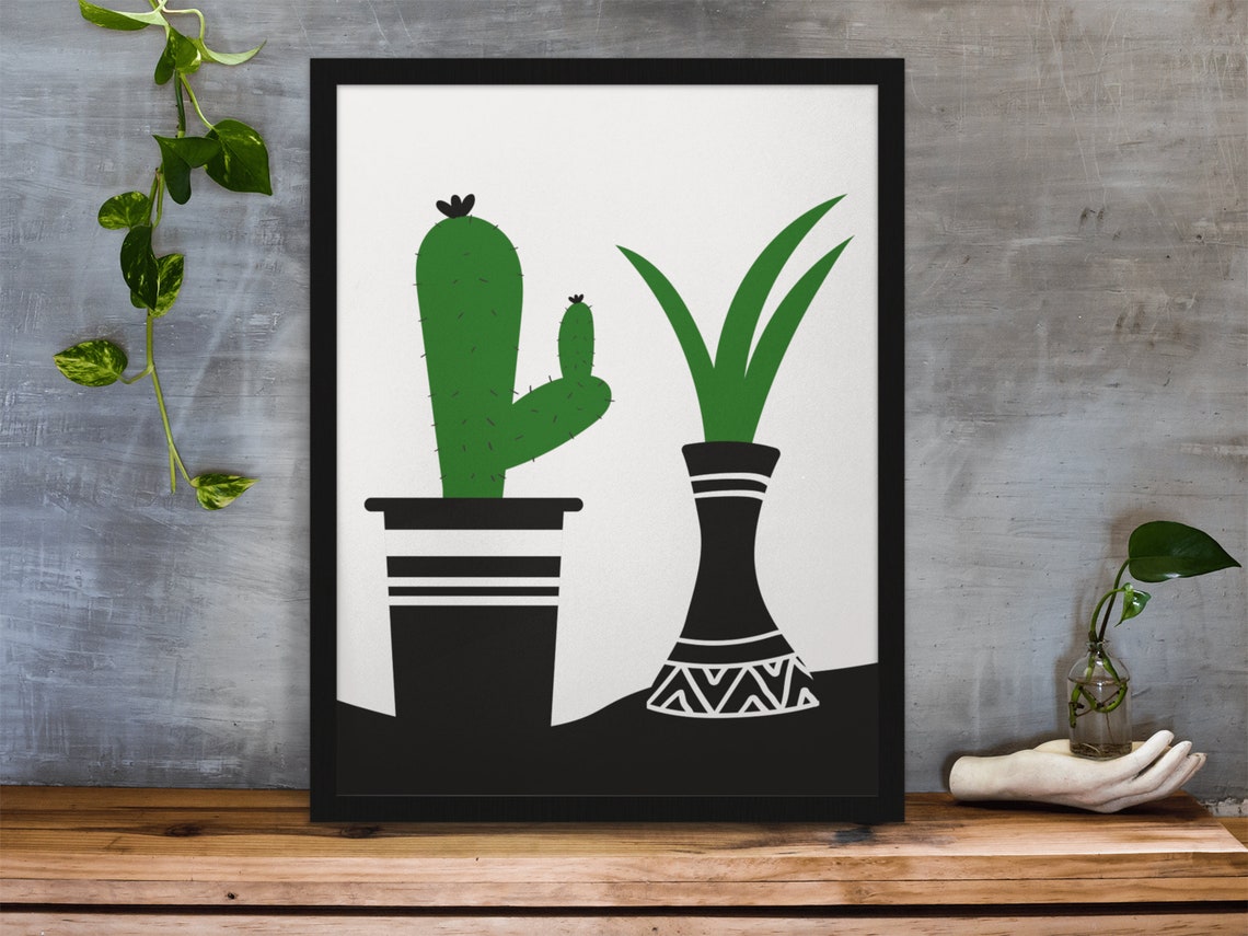 Cactus Botanical Potted Plants Minimalist Modern Wall Decor Poster - Image 4