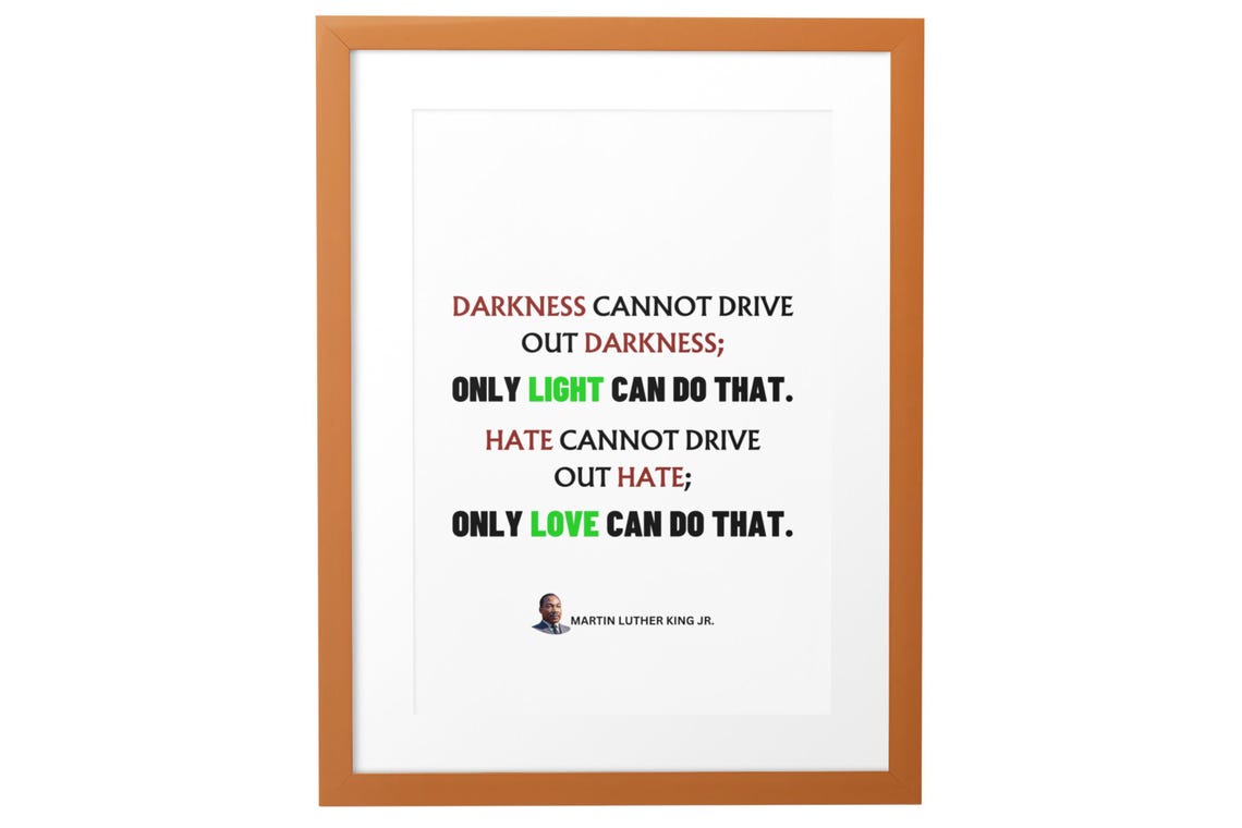 Martin Luther King Jr Darkness Cannot Drive Out Light Quote Poster - Image 6