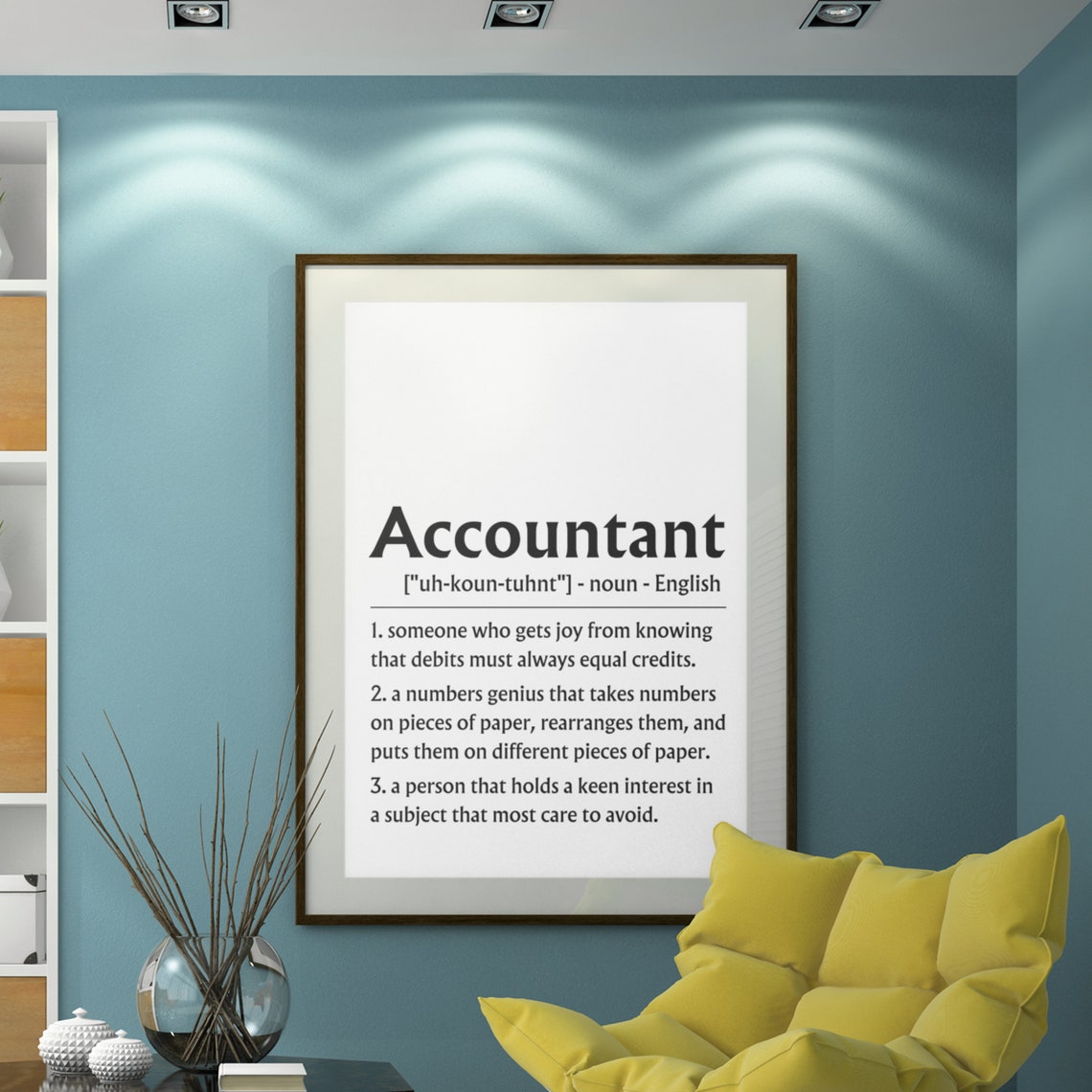 Accountant Definition Sign Debits Credits Funny Work Gift Poster