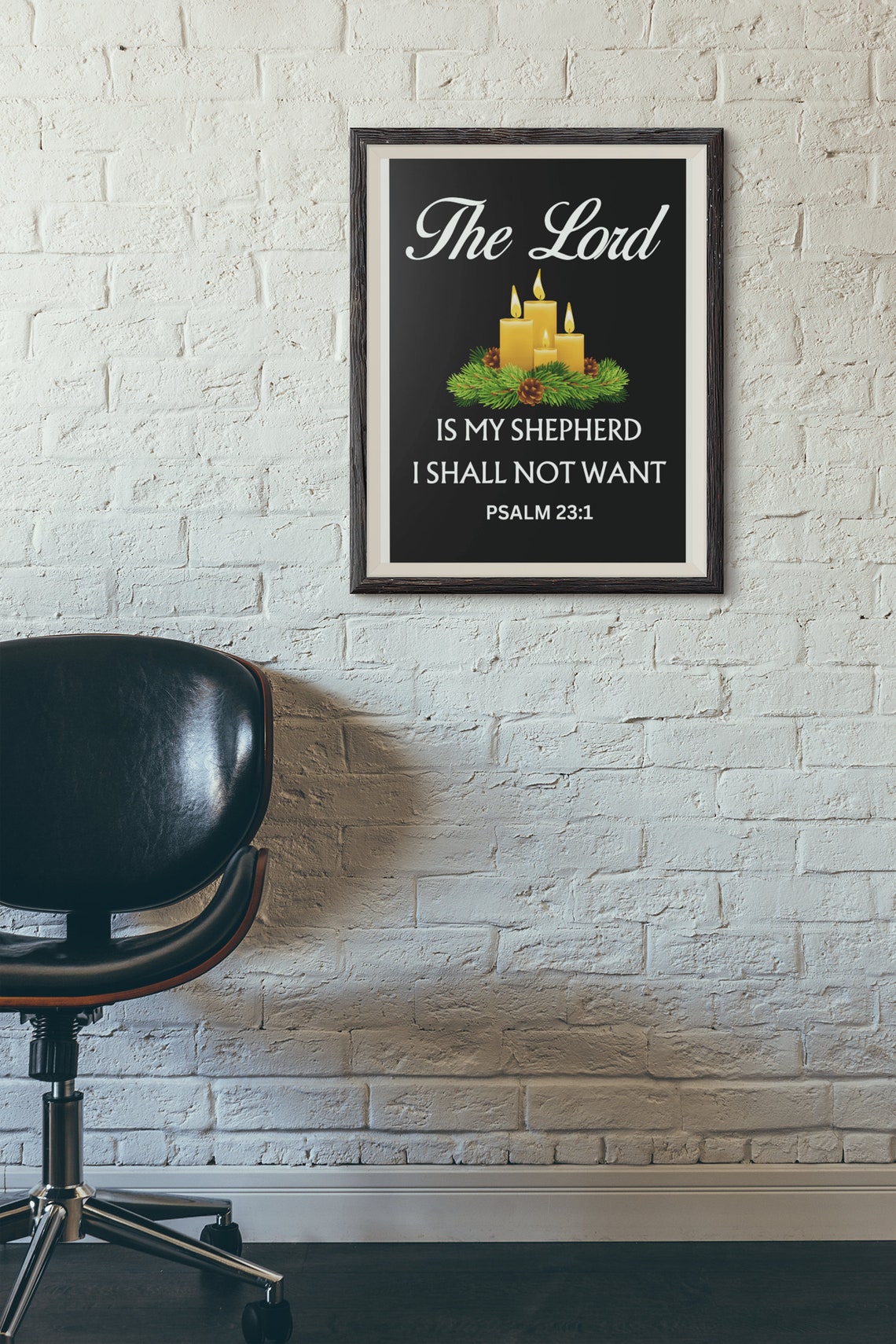 The Lord Is My Shepherd Psalm 23 Verse1 Print Bible Quote Scripture Prints Modern Minimalist Christian Artwork - Image 2