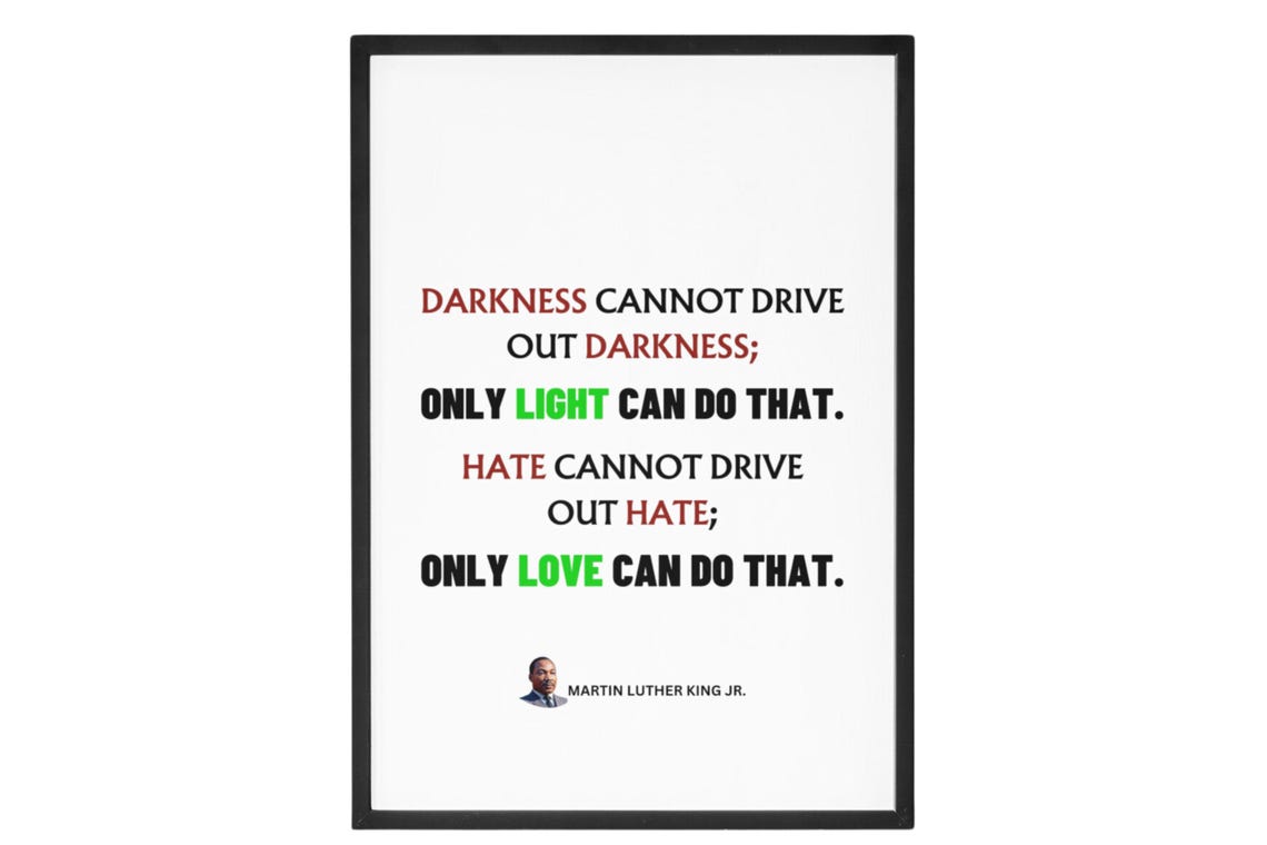 Martin Luther King Jr Darkness Cannot Drive Out Light Quote Poster - Image 7