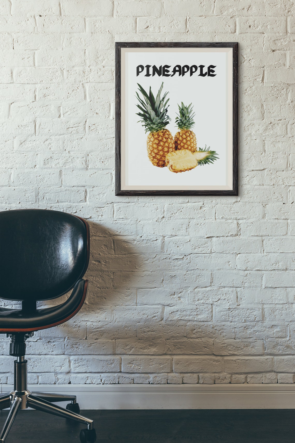 Pineapple Bold Typography Tropical Fruit Kitchen Poster Decor - Image 3
