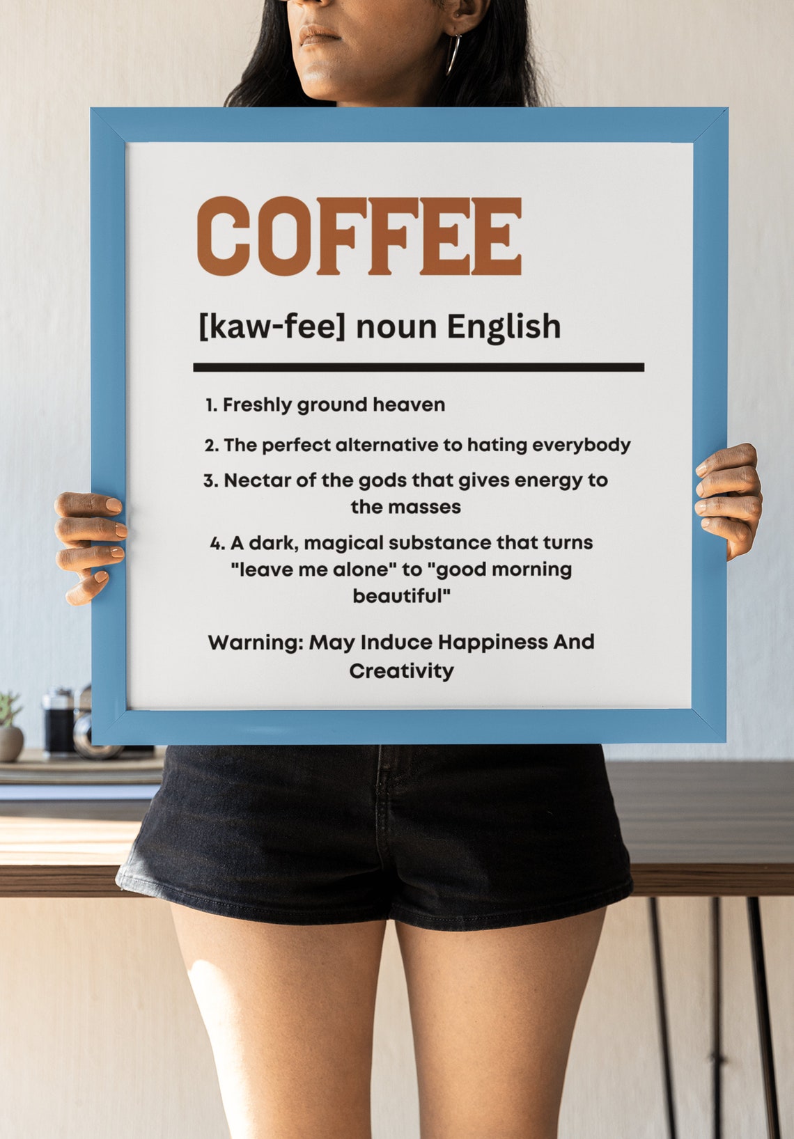 Funny Coffee Definition Lover Poster Kitchen Bar Wall Decor Sign - Image 4