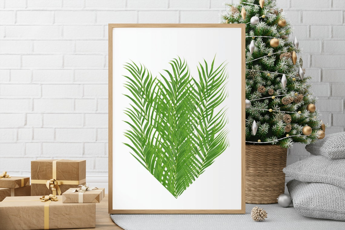Palm Leaf Heart Tropical Botanical Green Fronds Decor Poster - Image 10