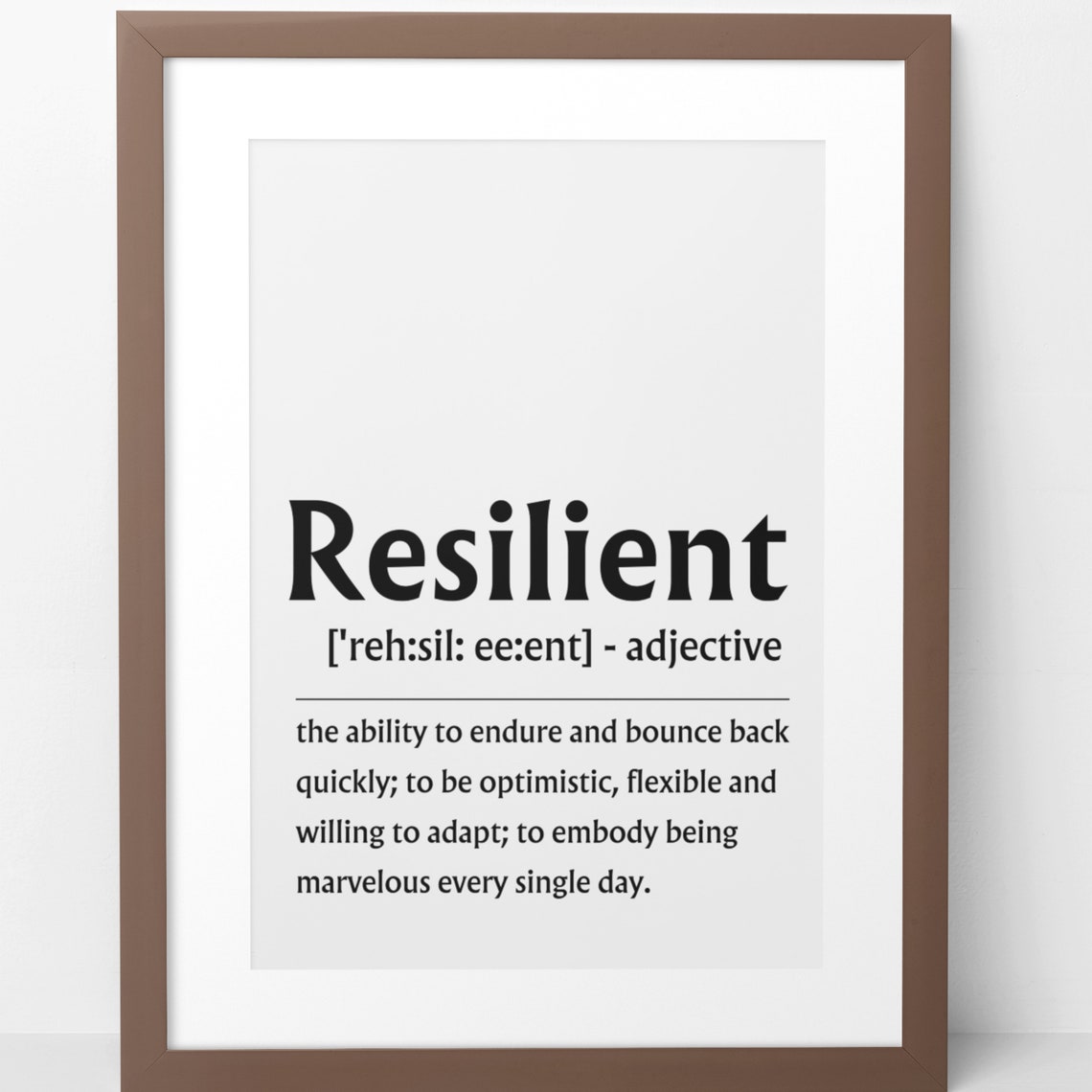 Resilient Definition Inspirational Quote Strength Wall Poster - Image 8