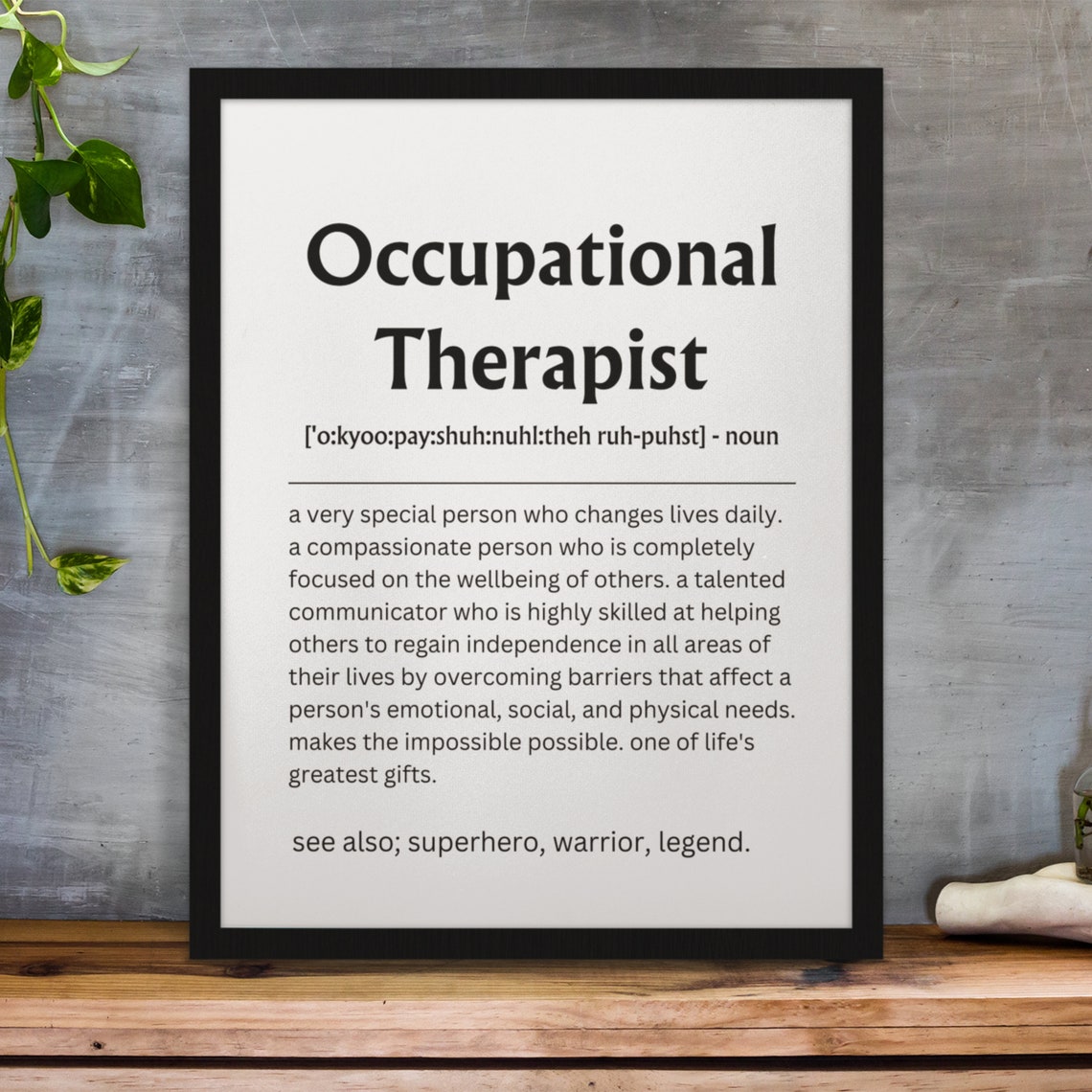 Occupational Therapist Definition Print Occupational Therapist Gift Occupational Therapy Gift Graduation Gift - Image 2