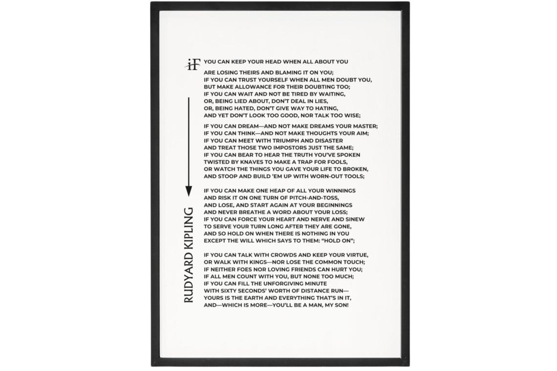 Rudyard Kipling If Poem Full Text Vintage Classic Literary Poster - Image 5