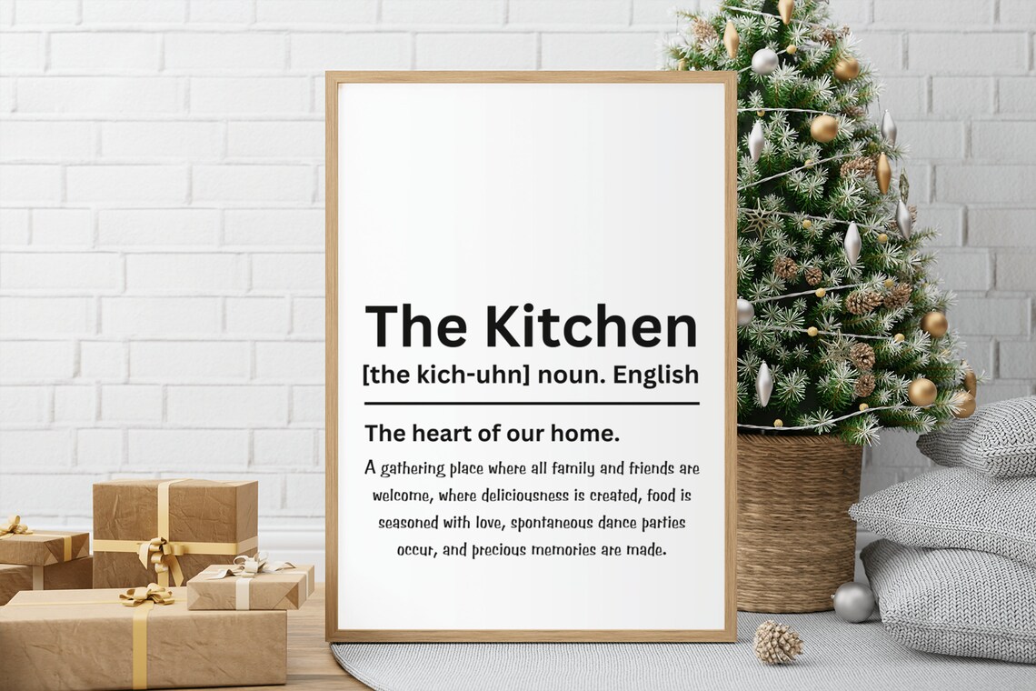 The Kitchen Dictionary Definition Poster Heart Of The Home Gift