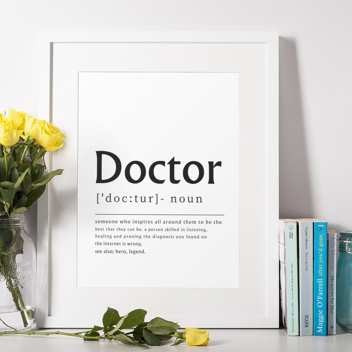 Doctor Definition Humorous Medical Worker Gift Typography Poster - Image 2