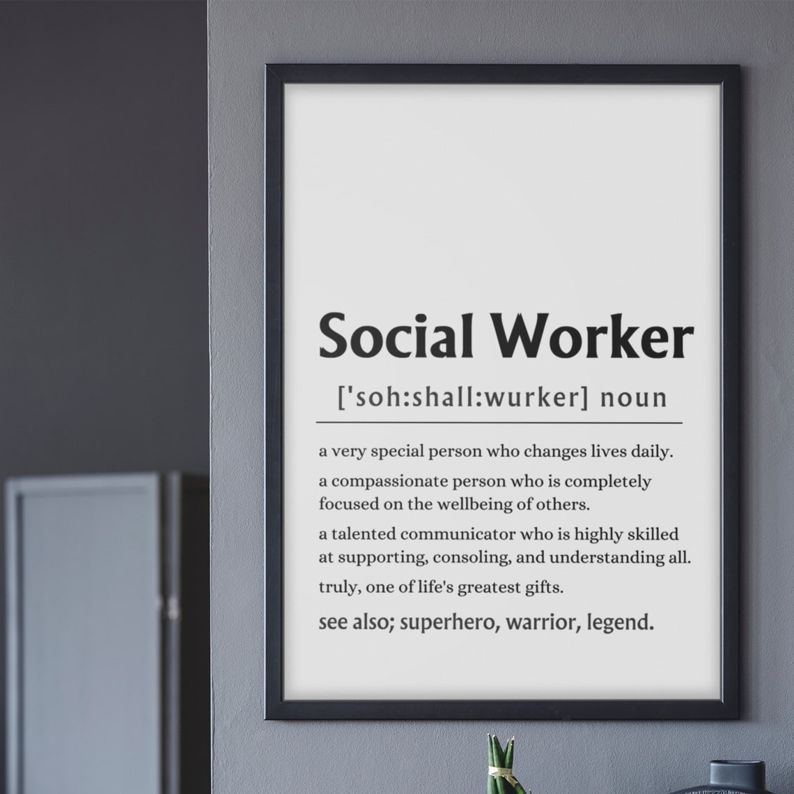 Social Worker Definition Appreciation Gift Thank You Tribute Poster - Image 7