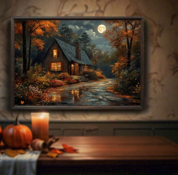 Fall Landscape Forest Wall Art Dark Academia Prints Moody Autumn Decor Instant Jpg