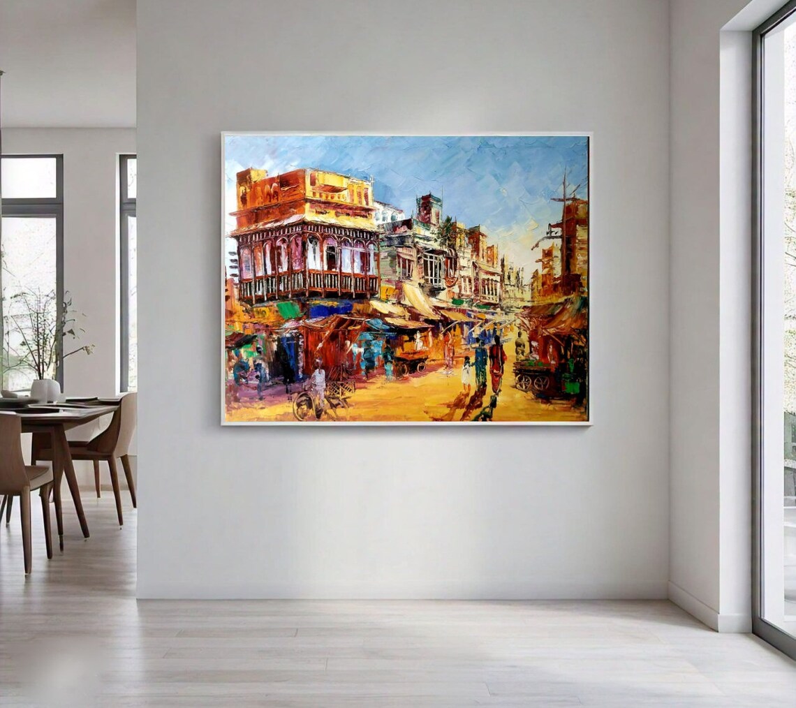 City Wall Art, Indian Oil Painting Style Print - Image 2