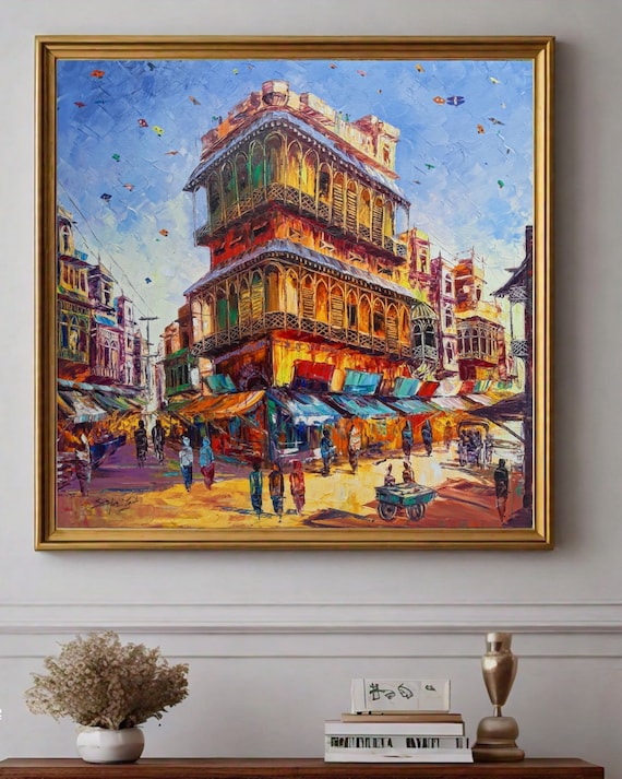 City Wall Art, Mid-Century Modern Indian Art Print