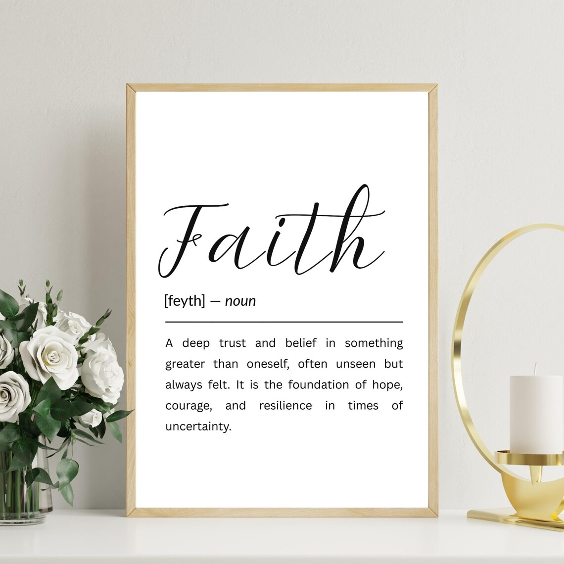 Faith Definition Art Inspirational Spiritual Home Decor