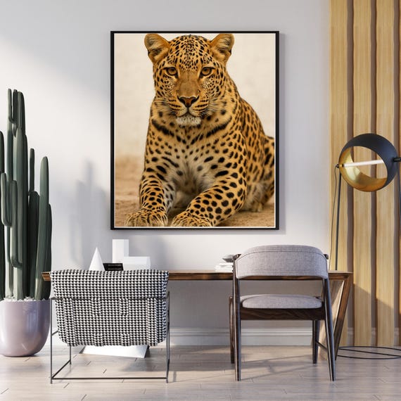 Leopard Art Print, Luxury Jungle Decor