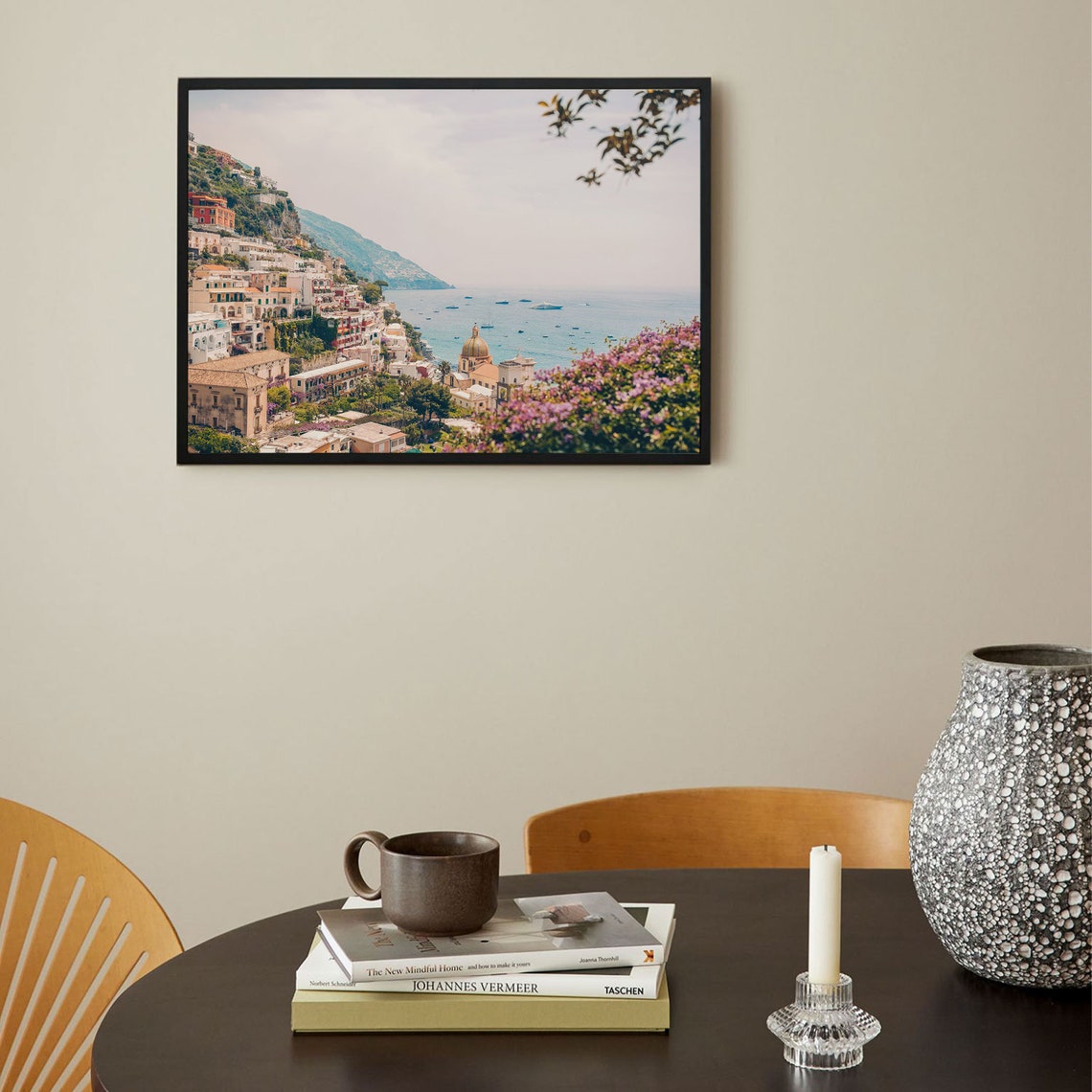 Positano Amalfi Coast Cliffside Village Bougainvillea Photo Poster - Image 3